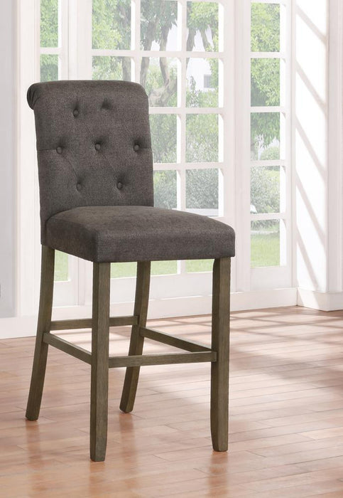 Balboa Tufted Back Bar Stools Grey and Rustic Brown (Set of 2) - VIP FURNITURE (NJ)