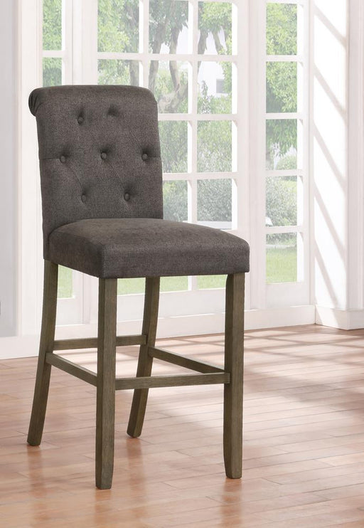 Balboa Tufted Back Bar Stools Grey and Rustic Brown (Set of 2) - VIP FURNITURE (NJ)