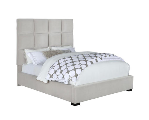 Panes Eastern King Tufted Upholstered Panel Bed Beige - VIP FURNITURE (NJ)