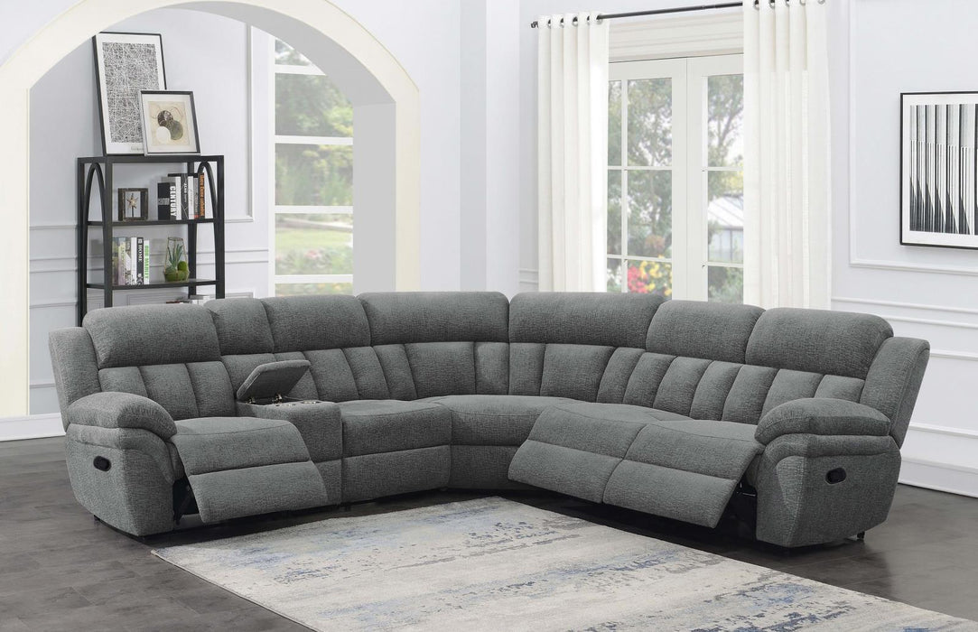 Bahrain 6-piece Upholstered Motion Sectional Charcoal - VIP FURNITURE (NJ)