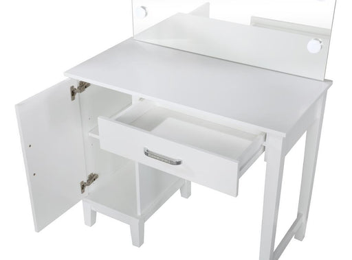 Elijah Vanity Set with LED Lights White and Dark Grey - VIP FURNITURE (NJ)