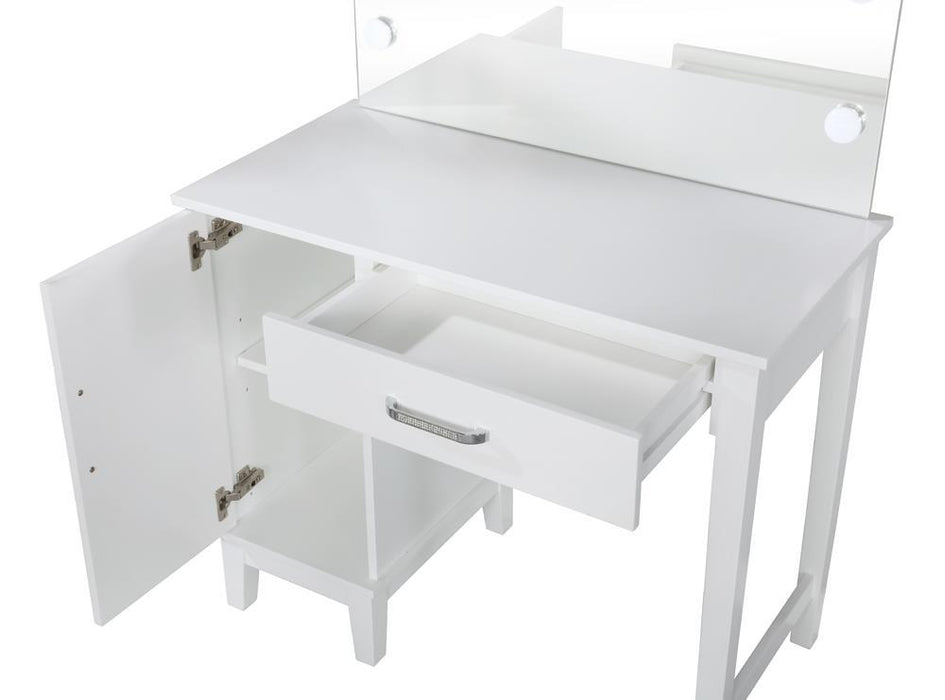 Elijah Vanity Set with LED Lights White and Dark Grey - VIP FURNITURE (NJ)