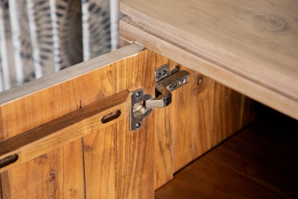 Eberto 2-door Geometric Accent Cabinet White Distressed - VIP FURNITURE (NJ)