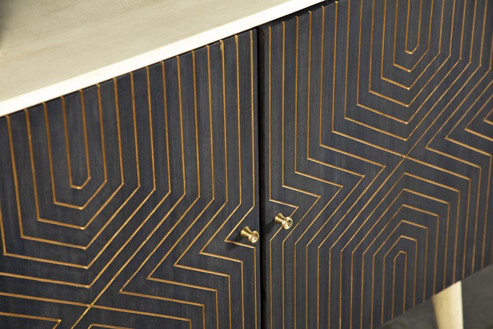 Ixora 2-door Accent Cabinet White Washed and Black - VIP FURNITURE (NJ)