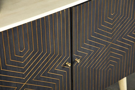 Ixora 2-door Accent Cabinet White Washed and Black - VIP FURNITURE (NJ)