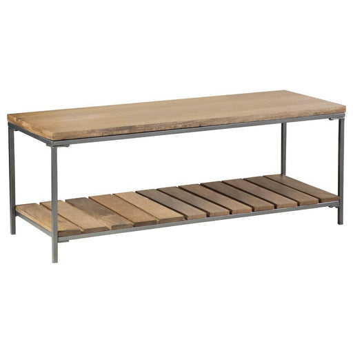 Gerbera Accent Bench with Slat Shelf Natural and Gunmetal - VIP FURNITURE (NJ)
