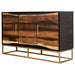 Zara 2-drawer Accent Cabinet Black Walnut and Gold - VIP FURNITURE (NJ)