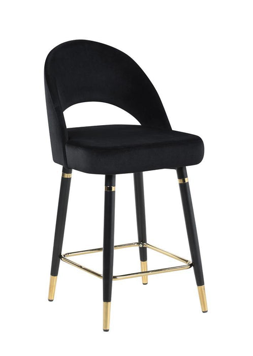 Lindsey Arched Back Upholstered Counter Height Stools Black (Set of 2) - VIP FURNITURE (NJ)