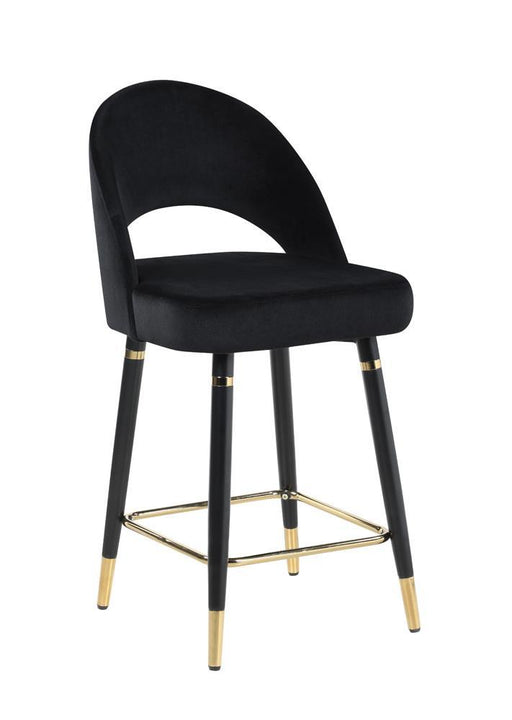 Lindsey Arched Back Upholstered Counter Height Stools Black (Set of 2) - VIP FURNITURE (NJ)