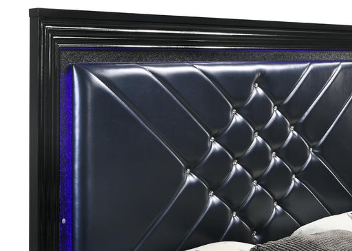 Penelope Queen Bed with LED Lighting Black and Midnight Star - VIP FURNITURE (NJ)