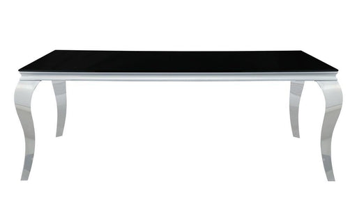 Carone Rectangular Glass Top Dining Table Black and Chrome - VIP FURNITURE (NJ)