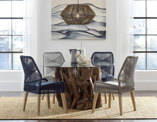 Nakia Woven Rope Dining Chairs Dark Navy (Set of 2) - VIP FURNITURE (NJ)