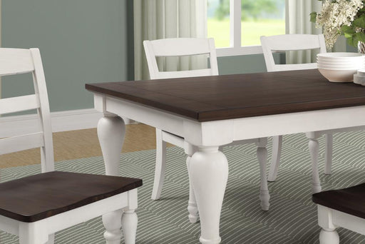 Madelyn Dining Table with Extension Leaf Dark Cocoa and Coastal White - VIP FURNITURE (NJ)