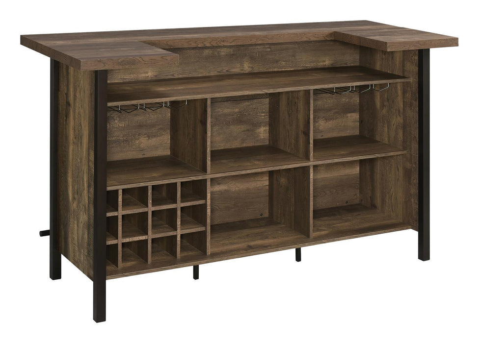 Bellemore Rectangular Storage Bar Unit Rustic Oak - VIP FURNITURE (NJ)