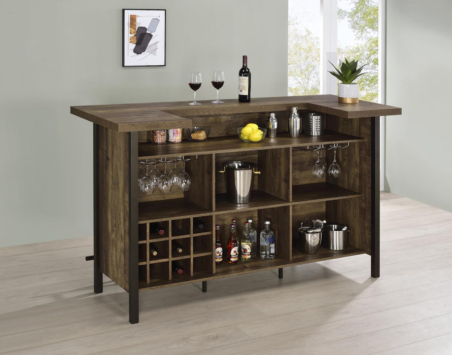 Bellemore Rectangular Storage Bar Unit Rustic Oak - VIP FURNITURE (NJ)