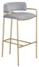 Comstock Upholstered Low Back Stool Grey and Gold - VIP FURNITURE (NJ)