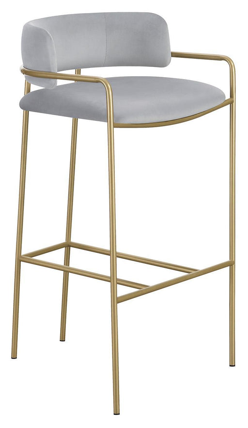 Comstock Upholstered Low Back Stool Grey and Gold - VIP FURNITURE (NJ)