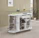 Gideon Crescent Shaped Glass Top Bar Unit with Drawer - VIP FURNITURE (NJ)
