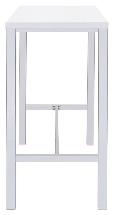 Natividad 5-piece Bar Set White High Gloss and Chrome - VIP FURNITURE (NJ)