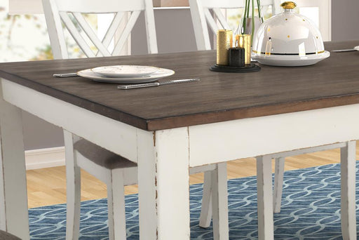 Fortress 7-piece Dining Set Chestnut and Vintage White - VIP FURNITURE (NJ)