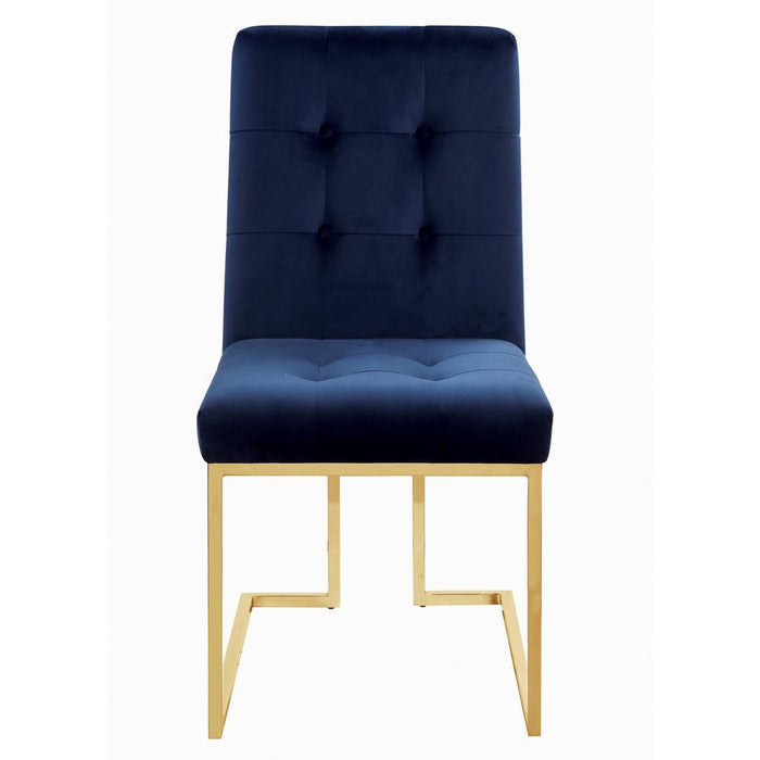 Cisco Tufted Back Side Chairs Ink Blue (Set of 2) - VIP FURNITURE (NJ)