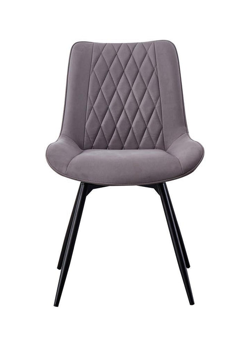 Diggs Upholstered Tufted Swivel Dining Chairs Grey and Gunmetal (Set of 2) - VIP FURNITURE (NJ)