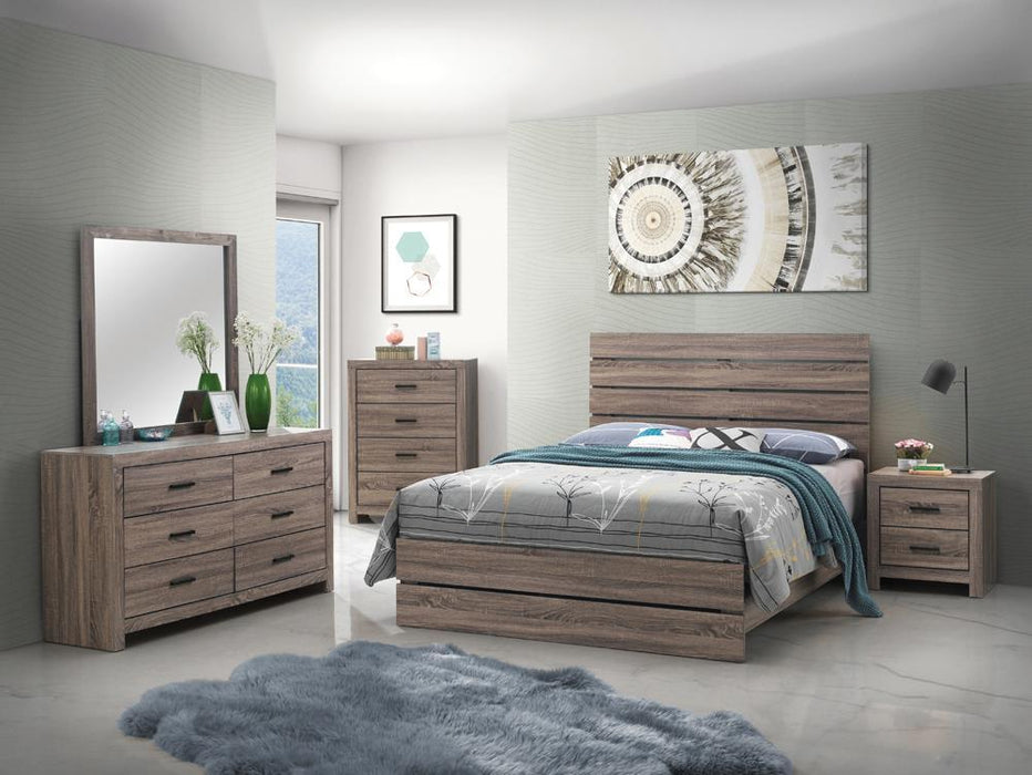 Brantford Queen Storage Bed Barrel Oak - VIP FURNITURE (NJ)