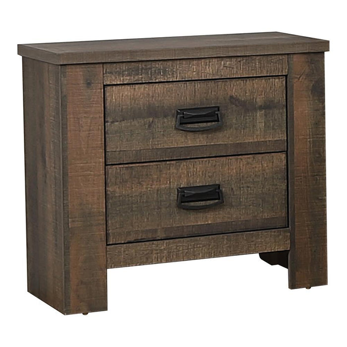 Frederick 2-drawer Nightstand Weathered Oak - VIP FURNITURE (NJ)