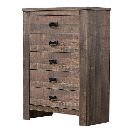 Frederick 5-drawer Chest Weathered Oak - VIP FURNITURE (NJ)