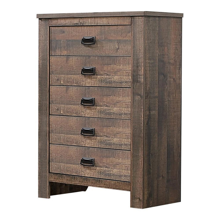 Frederick 5-drawer Chest Weathered Oak - VIP FURNITURE (NJ)