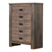 Frederick 5-drawer Chest Weathered Oak - VIP FURNITURE (NJ)