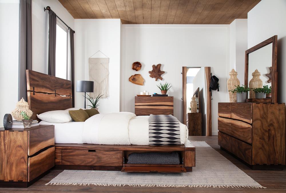 Winslow Queen Bed Smokey Walnut and Coffee Bean - VIP FURNITURE (NJ)