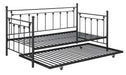 Nocus Spindle Metal Twin Daybed with Trundle - VIP FURNITURE (NJ)