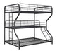 Garner Triple Full Over Twin Over Full Bunk Bed with Ladder Gunmetal - VIP FURNITURE (NJ)