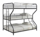 Garner Triple Full Over Twin Over Full Bunk Bed with Ladder Gunmetal - VIP FURNITURE (NJ)