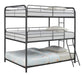 Garner Triple Full Bunk Bed with Ladder Gunmetal - VIP FURNITURE (NJ)