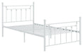 Canon Full Metal Slatted Headboard Platform Bed - White - VIP FURNITURE (NJ)