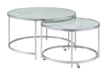Lynn 2-piece Round Nesting Table White and Chrome - VIP FURNITURE (NJ)