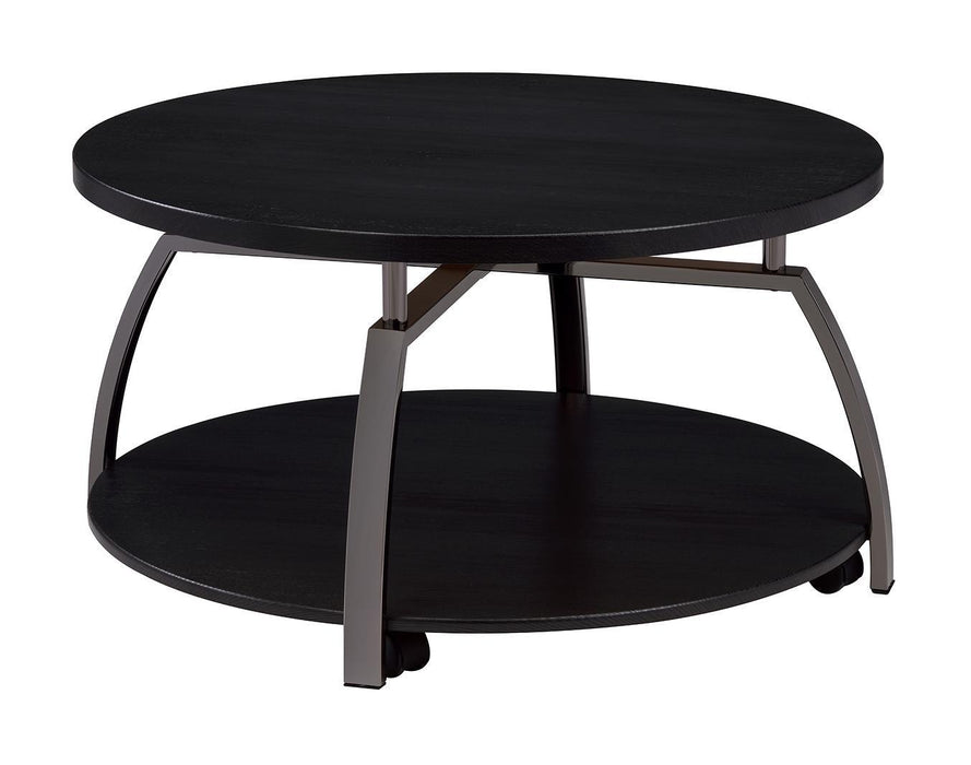 Dacre Round Coffee Table Dark Grey and Black Nickel - VIP FURNITURE (NJ)