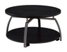 Dacre Round Coffee Table Dark Grey and Black Nickel - VIP FURNITURE (NJ)