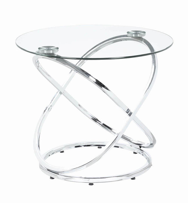 Warren 3-piece Occasional Set Chrome and Clear - VIP FURNITURE (NJ)