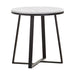 Hugo Metal Base Round End Table White and Matte Black - VIP FURNITURE (NJ)