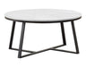 Hugo Round Coffee Table White and Matte Black - VIP FURNITURE (NJ)