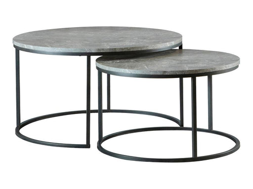Lainey Round 2-piece Nesting Coffee Table Grey and Gunmetal - VIP FURNITURE (NJ)