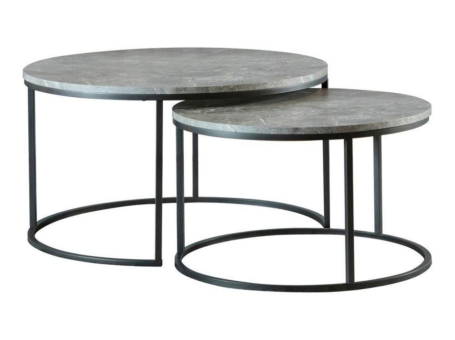 Lainey Round 2-piece Nesting Coffee Table Grey and Gunmetal - VIP FURNITURE (NJ)