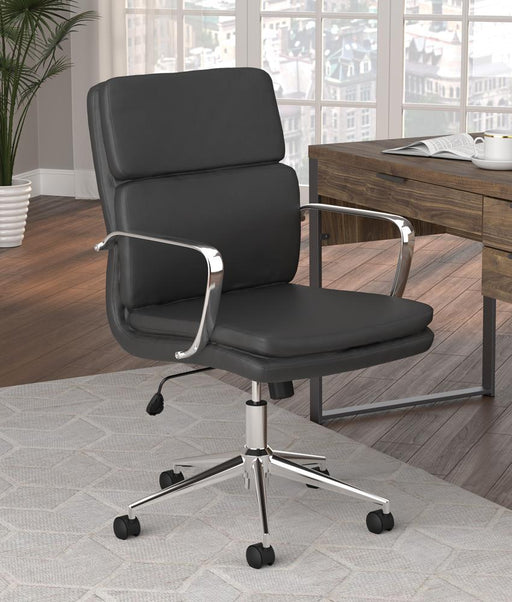 Ximena Standard Back Upholstered Office Chair Black - VIP FURNITURE (NJ)