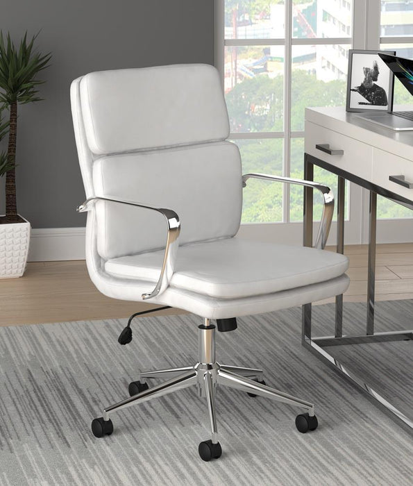 Ximena Standard Back Upholstered Office Chair White - VIP FURNITURE (NJ)
