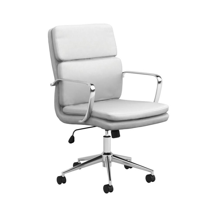 Ximena Standard Back Upholstered Office Chair White - VIP FURNITURE (NJ)