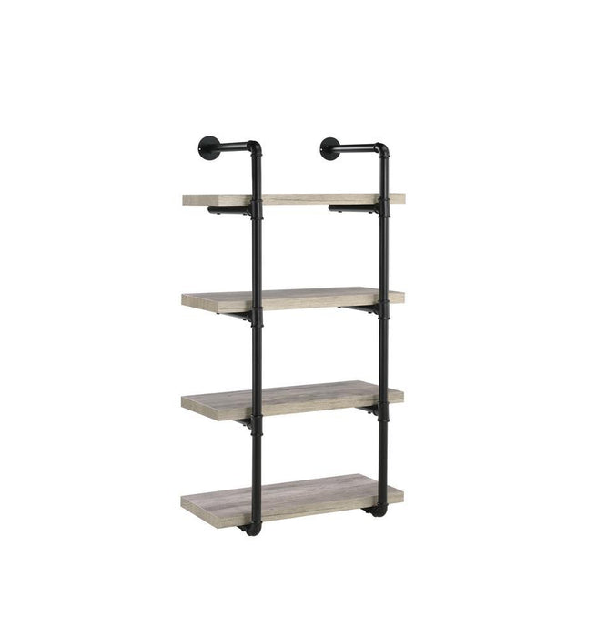 Elmcrest 24-inch Wall Shelf Black and Grey Driftwood - VIP FURNITURE (NJ)