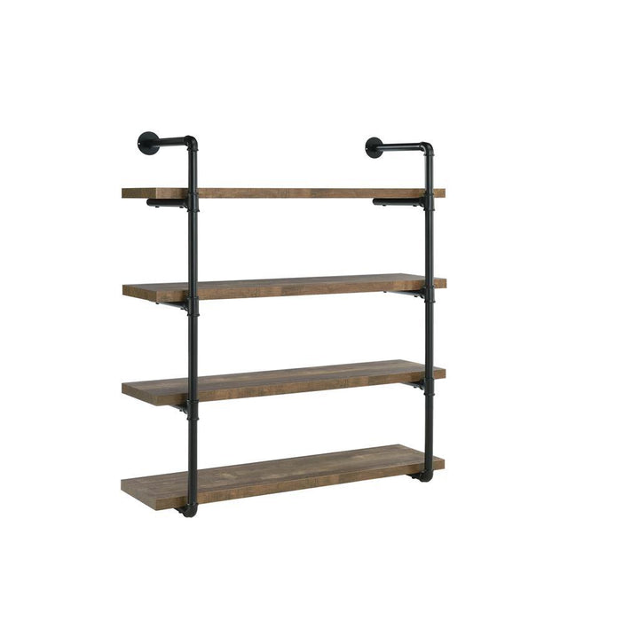 Elmcrest 40-inch Wall Shelf Black and Grey Driftwood - VIP FURNITURE (NJ)